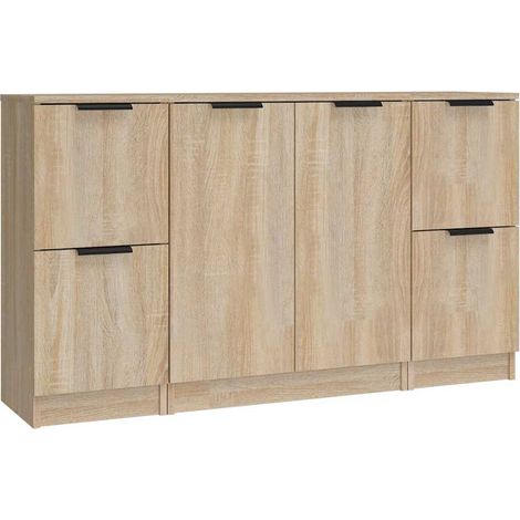 Maison Exclusive - Aparadores 3 piezas madera contrachapada color (1/5)