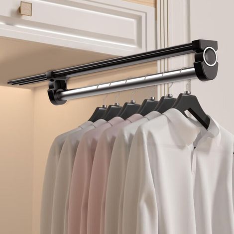Barre Penderie Extensible, Tringle Coulissante Silencieuse,300mm (1/5)