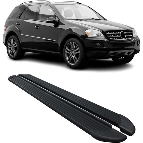 Marchepieds Latéraux pour Mercedes Classe M W164 2006 à 2011, Marchepied latéral de Voiture en Aluminium, 2 Pcs, Noir (1/5)