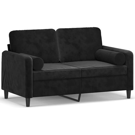 Maison Exclusive - Divano a 2 Posti con Cuscini Nero 120 cm in Velluto