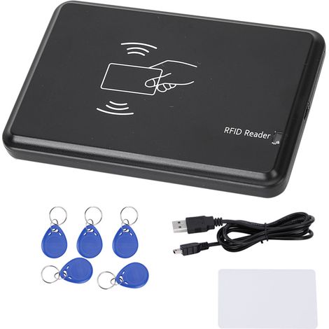 Lecteur/Écriveur RFID USB 125 kHz avec 5 Étiquettes Clés - Duplication de Cartes (1/5)