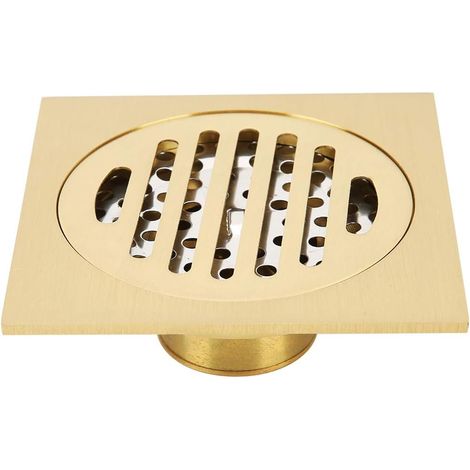Scarico a pavimento per doccia, Ottone antiodore, Scarico a pavimento per doccia quadrato antigoccia, Bagno, Cucina, Hardware per drenaggio WC (1/5)