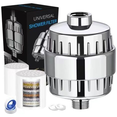 Filtro doccia a 20 stadi con filtro per soffione doccia con vitamina C per acqua dura con cartuccia intercambiabile per la rimozione di cloro e metalli pesanti