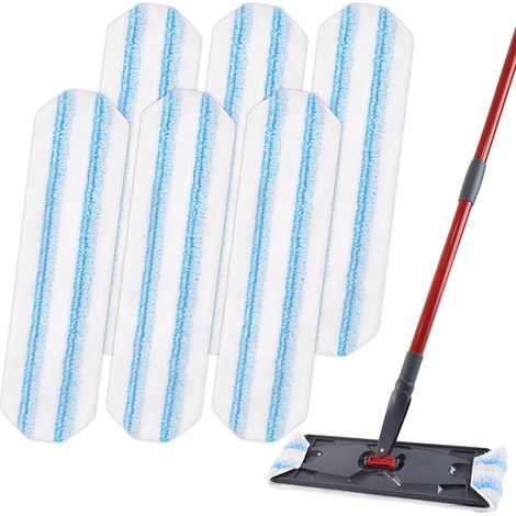 Lot de 8 lingettes de rechange pour balai plat Vileda, compatibles avec le balai plat Ocedar H2prO, têtes de balai en microfibre lavables en machine (1/5)