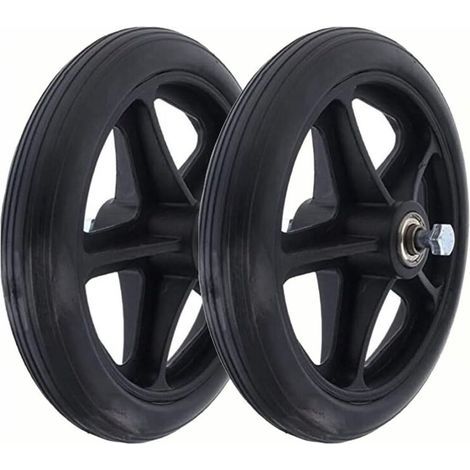 Roues Avant de Fauteuil Roulant Roulette Avant de 17cm Antidérapantes PVC Roulette Avant Roue Solide Avant Lot de 2(17cm(7inch))