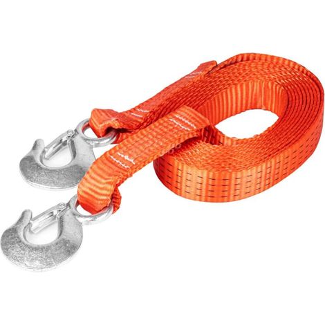 Corde de remorquage, corde de remorquage, ruban, 4500 kg, 35 mm, 5 m, crochet + crochet, AMIO-02012 (1/4)