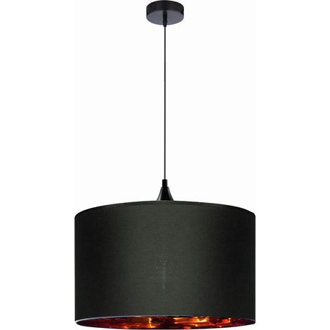 Suspension Candellux Long noire/dorée Ø30 E27 60W IP20 (1/3)