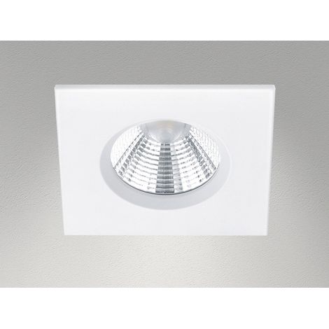 Eckiger LED Deckeneinbaustrahler ZAGROS dimmbar in Weiß matt, IP65 (1/5)