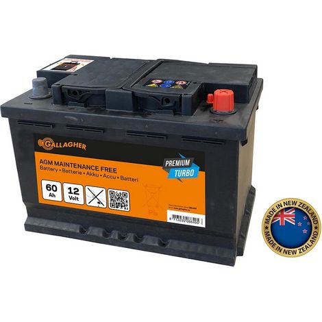 Batteria GALLAGHER Premium Turbo AGM 12 V/60 Ah per Elettrificatori e Recinti Elettrici (1/2)