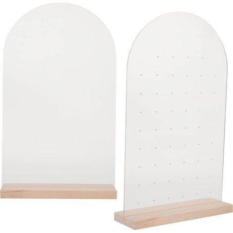 Porte-boucles D'oreilles en Acrylique D'arche Base en Bois Stable, Support Élégant pour Afficher et Ranger Délicatement Vos Boucles D'oreilles (1/5)
