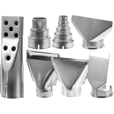 7pièces Buses Acier Inoxydable pour Pistolet à Chaleur Formes Différentes pour Station de Soudage à Air Chaud Accessoires de Réparation Électronique Résistants (1/5)