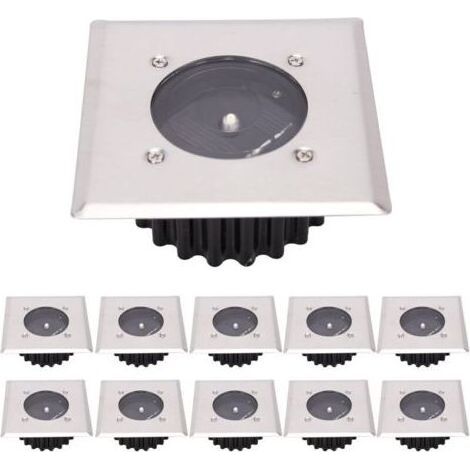 LED Lampe solaire au sol 10 Pack, lumière extérieure, Réverbère Lumières, Ensevelies Lumière, étanche IP65 (Blanc Froid) [Classe énergétique A+]-ARCAN (1/4)
