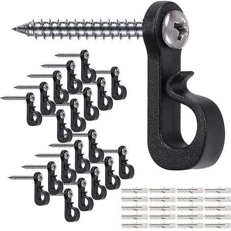 20 ganci a vite Q-Hanger per uso interno ed esterno, ideali per luci di Natale, garage, Capodanno e luci decorative da esterno (1/5)