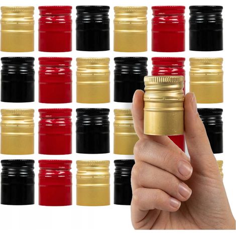 50 tapones de botella FI 28x38 de aluminio para tinturas, vino y aguardiente. (1/5)