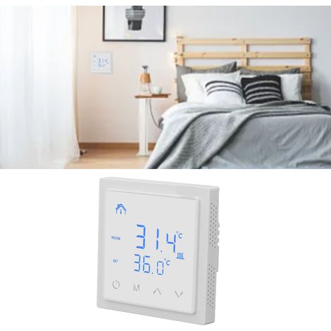 Thermostat intelligent 16A à affichage numérique, câble de contrôle de température pour chauffage au sol domestique, contrôleur de chauffage au sol, AC85V-250V, blanc (1/5)
