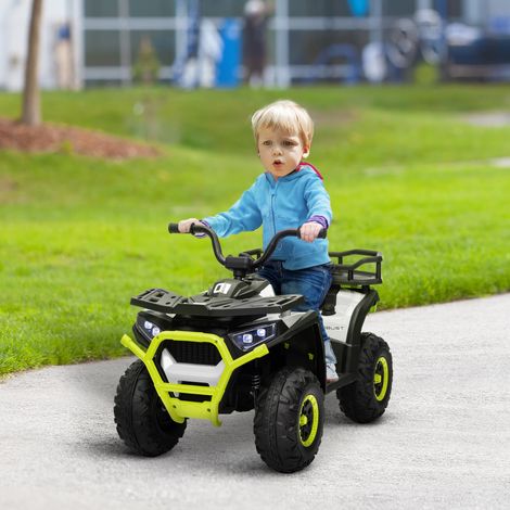 Quad électrique 30 kg vert pour enfants +3 ans avec batterie 12V, musique MP3 à vitesse réglable et panier de charge de (1/4)