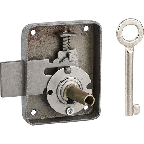 Serratura per mobile, mobilio, destra, asse 35mm, 60x70mm, grigio, 1 chiave - THIRARD