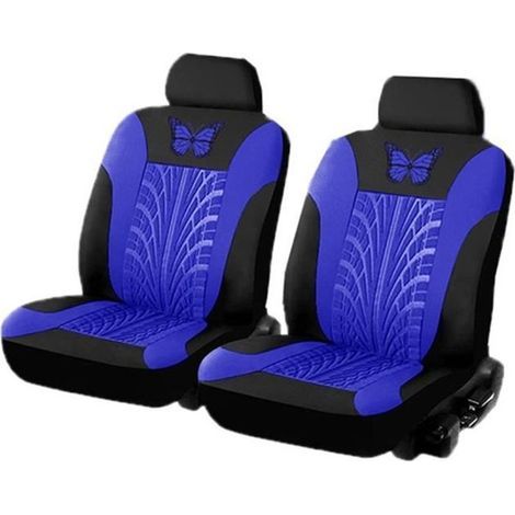 Housse Siege Voiture Ensemble de Housses de Siège Auto Universelle Couvre Sieges pour Avant et Arrière Lot de 4 Bleu (1/4)
