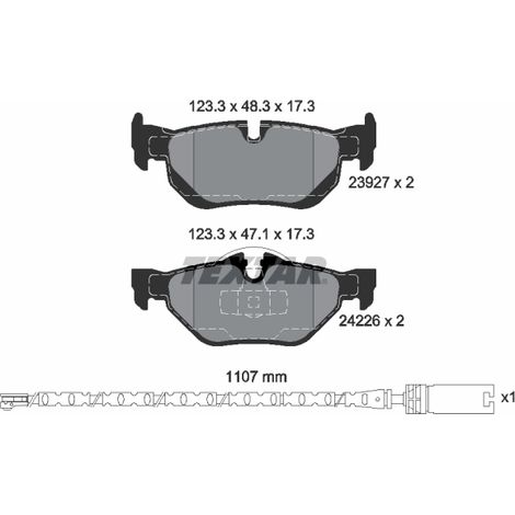 Kit de plaquettes de frein, frein à disque Textar 2392707 BMW 2288892
