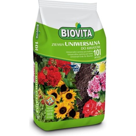 Terreau universel pH 5,5-6,5 pour fleurs de jardin 10 l