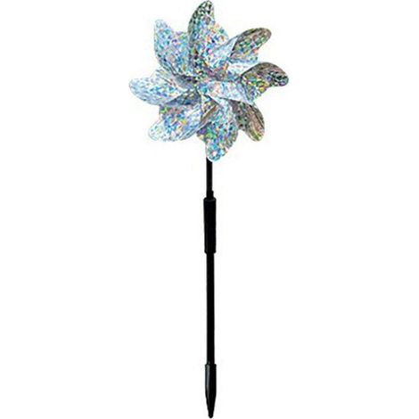 Set mit 10 reflektierenden Windmühlen für Terrassen und Gärten, schreckt Vögel und Tiere ab.