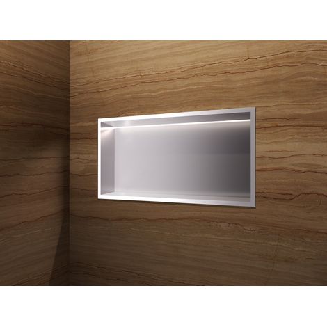 Hornacina de ducha OCEANIC con LED cromo cepillado