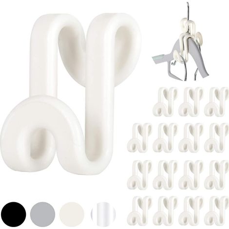 Mini crochets de suspension en cascade, 70 crochets en plastique ou cintres en velours, cintres gain de place (1/4)