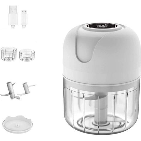 Mini affettatrice elettrica per cipolle - Potente spremiaglio e cipolla - Mini tritatutto - Affettatrice da cucina senza fili (1/5)