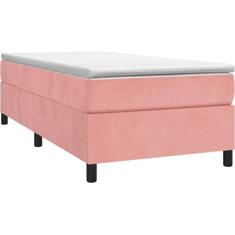 Cadre de lit à ressorts rose 80x200 cm velours vidaXL