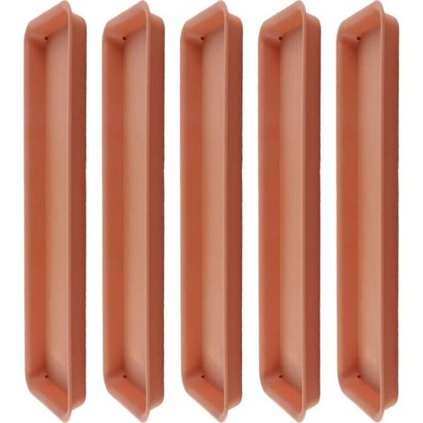 Ensemble de soucoupes rectangulaires pour plantes : Rouge idéal