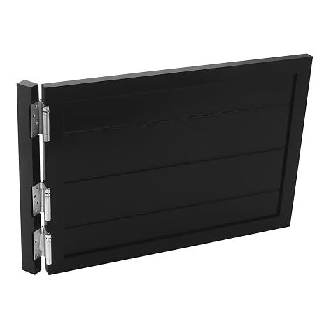 Porte battante en bois massif, porte battante, porte battante, rotation à 180°, séparateur de pièce pratique, convient pour cafés, magasins (90 x 60 cm, noir) (1/5)