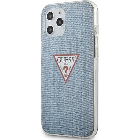 Funda rígida Guess GUHCP12LPCUJULLB para iPhone 12 Pro Max de 6,7 pulgadas, color azul/azul claro, Colección Jeans