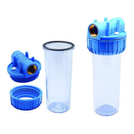 Portafiltro de agua de 25 cm con conexión de 3/4"