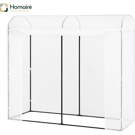 Gewächshaus in Weiß 200 x 68 x 170 cm wasserdicht HOMAIRE (1/5)