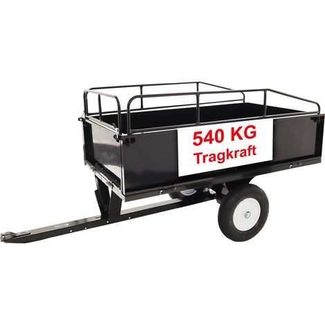 Bituxx Anhänger Kippanhänger Gartenanhänger für Rasentraktor Zubehör Quad ATV Aufsitzmäher Large 204x80x92cm bis 540kg Kippbar (1/5)