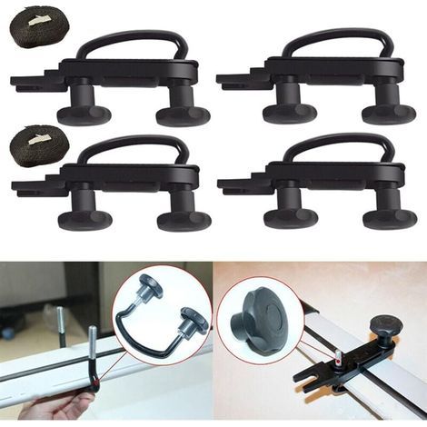 Colliers de serrage universels en U pour coffre de toit en acier inoxydable, kit de montage de montage de camionnette de voiture accessoire d'installation de supports en U, avec 8 contre-écrous, 2 ban (1/3)