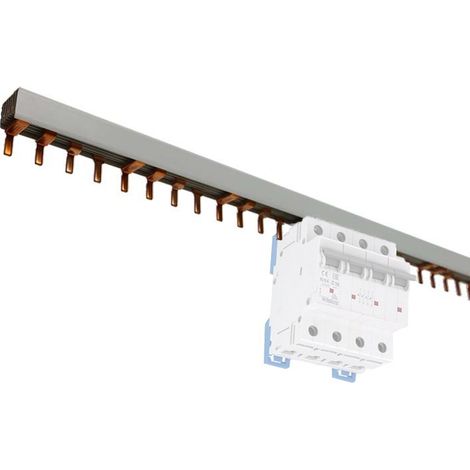 Bis-Electric – Peigne électrique 4 pôles 1 m – Section 16 mm² – Compatible rails Omega – Pour installations électriques industrielles