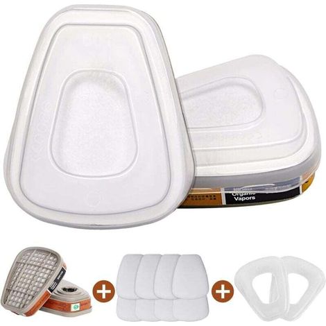 Masque de Protection Cartouches filtre pour respirateur, peinture chimique, cartouches de vapeur organiques compatibles avec les respirateurs 6200, 6800, 7502, 7503 (1/4)