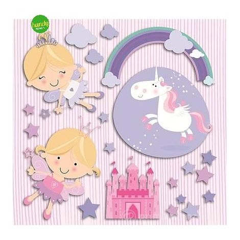 Sticker happy fairies Crearreda adesivo murale frasi famose natura geometrie fantasie 31x31 CM