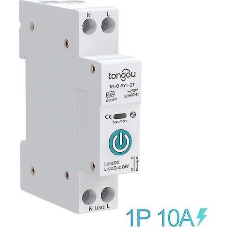 Disjoncteur intelligent Tuya Zigbee avec compteur 1P 63A sur rail DIN 10A sans compteur (1/5)