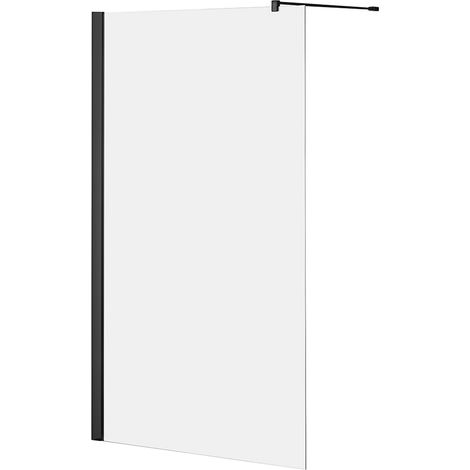 Milano Nero Black Reversible Wet Room Shower Enclosure Screen - 1400mm (1/4)