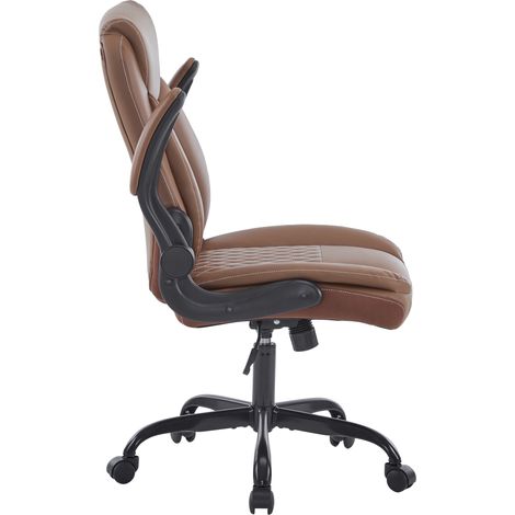 VVBV Chaise de salle à manger, 64 x 64 x 102 cm, marron, pivotant, hauteur réglable, cuir (1/5)