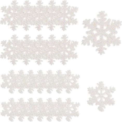 100 mini flocons de neige de Noël en résine, décorations miniatures pour paysages-2.8CM-White (1/3)