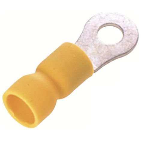 Cosses à œillet RS PRO, Isolé, Jaune, 6mm², 6.4mm, 12mm