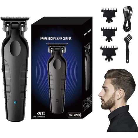 Cortapelos para hombre - 15 cm (5,91 pulgadas) inalámbrico, dispositivo de peinado silencioso, corte de metal y polvos, aseo diario, viajes, dormitorio, principiante (1/5)