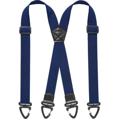 Bretelles blanches en forme de X de 3,8 cm/1,5 pouce de large, style homme, bretelles élastiques réglables haute résistance, ajustement confortable, adaptées aux jeans et aux vêtements décontractés. (1/5)