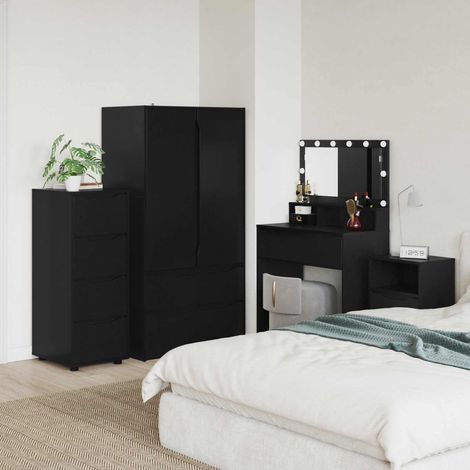 vidaXL Armoire de rangement Noir 40 x 48 x 105 cm Bois d'ingénierie (1/5)