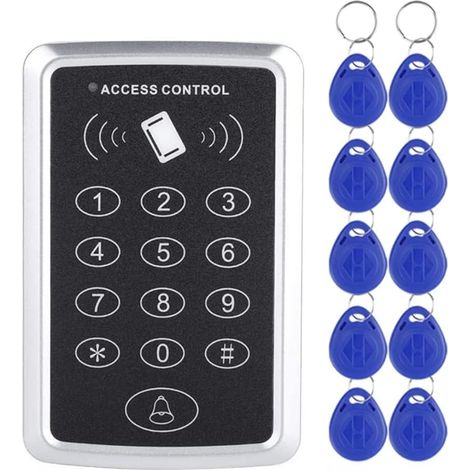 Clavier de Contrôle D'AccèS RFID 125KHz Lecteur de Carte EM SystèMe de Contrôle D'AccèS de Porte SystèMe de Clavier D'Ouverture de Serrure de Porte (1/5)