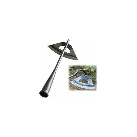 Houe de jardin creuse tout acier durci, long manche, outil de désherbage et ameublissement du sol –