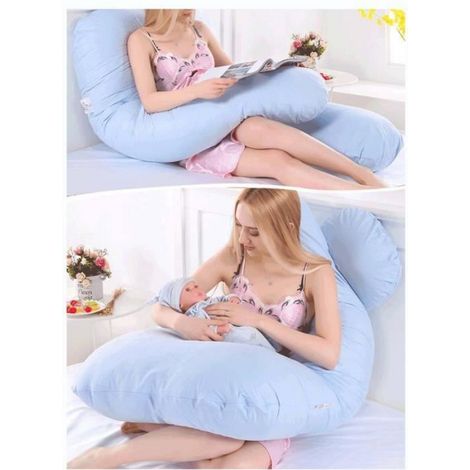 Coussin Grossesse - Forme U - 130 x 70 cm - Soutien Corps Complet - Allaitement Maternité - Coton Mélange Velours - 1 Pièce (1/4)